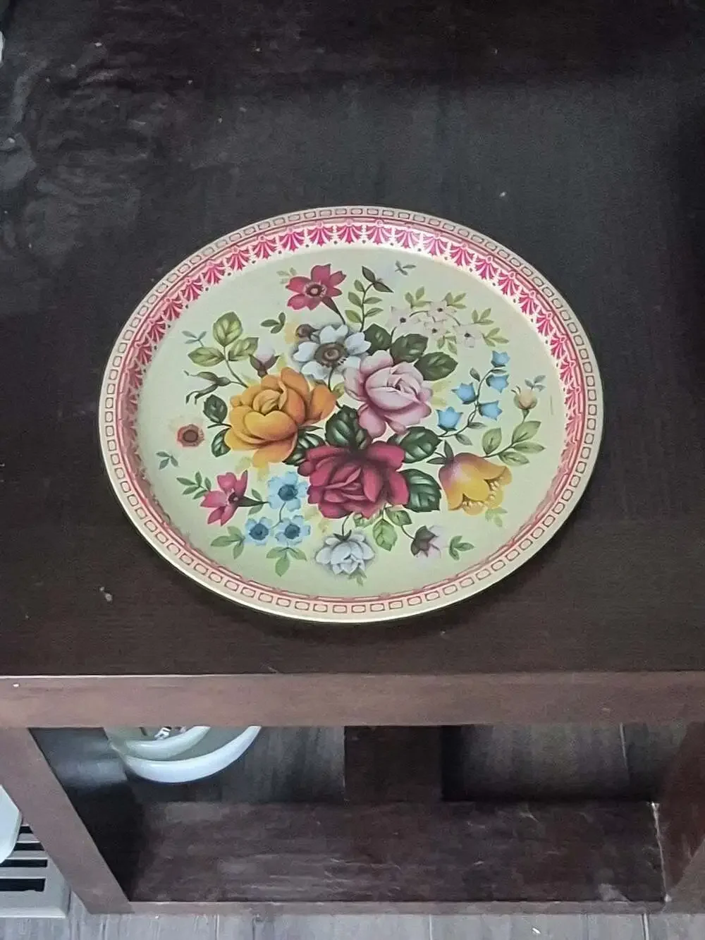 Elite Trays Vintage Floral Metal Serving Tray Made in England